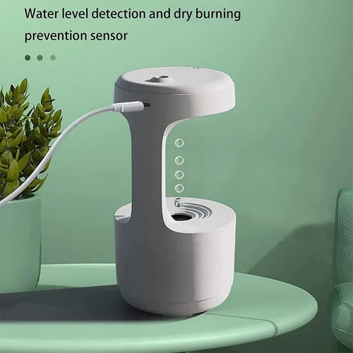 Bedroom Anti-Gravity Humidifier with Clock Water Drop Backflow Aroma Diffuser Large Capacity Office Bedroom Mute Heavy Fog Household Sprayer